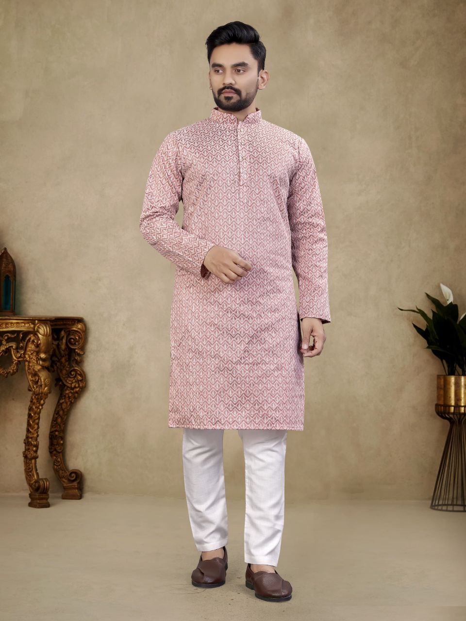 Men’s Printed Cotton Kurta